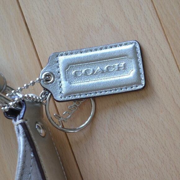 Coach Signature Bag Purse Silver F17490 - Picture 3 of 7